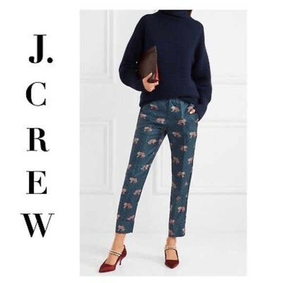 J. Crew Pants - J. Crew Bengal Tiger Print Silk Easy Ankle Pants